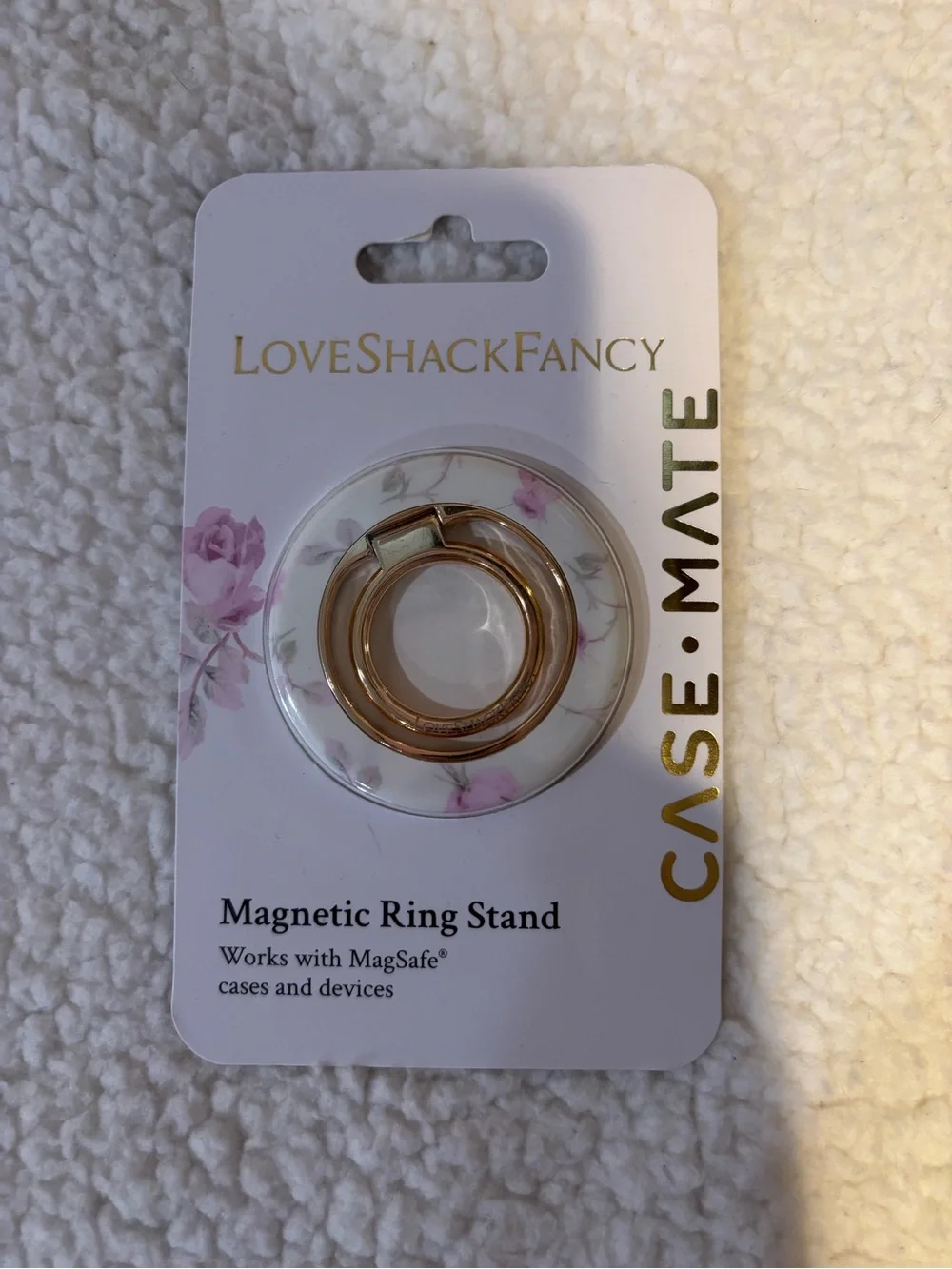 LoveShackFancy Floral Magnetic Ring Stand - Pink and Rose Gold